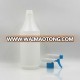 China factory supplier round empty hdpe 1 liter liquid detergent plastic bottle with spray