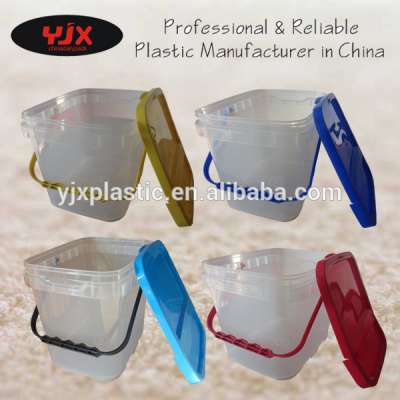 2KG square plastic buckets with handle