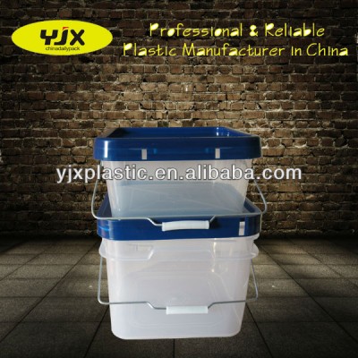 square plastic buckets with steel or plastic handle